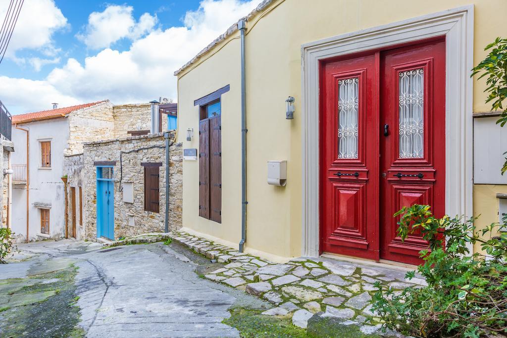 Redblue Door Two Traditional Listed Houses Pano Lefkara Exterior photo